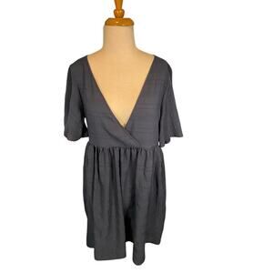 Nordstrom Rack Textured Babydoll Tunic Cover-Up Dress Navy Blue Short Small NWT